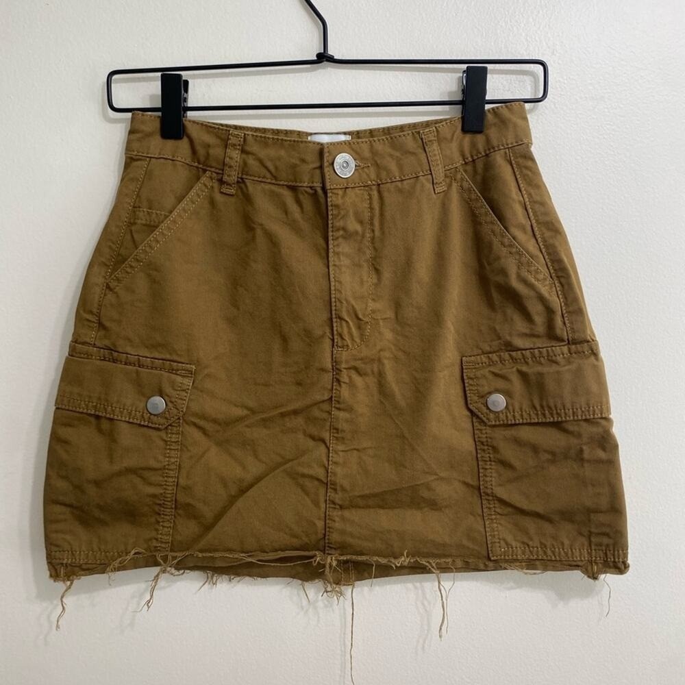 Gorpcore Utility BDG Urban‎ Outfitters Women XS Brown Cargo Raw Hem Mini Skirt